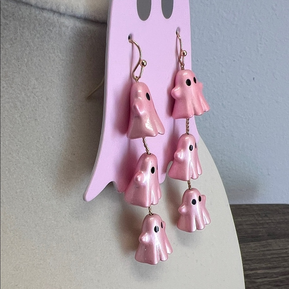 Charming Pink Ghost Dangle Earrings 👻🩷 - Picture 2 of 5